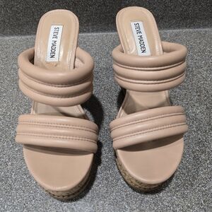 Steve Madden Blush Padded Double-Strap Wedge Sandals